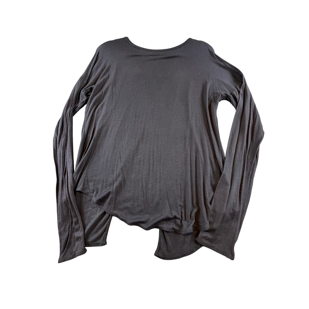 Queen of Hearts Black Long Sleeve Open Tulip Back Top Size 8